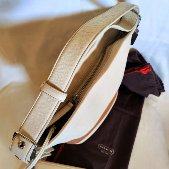 Coach Vintage Rugby Stripe Leather Duffle Sac Bucket Bag w/Matching Wristlet EUC - Picture 6 of 16